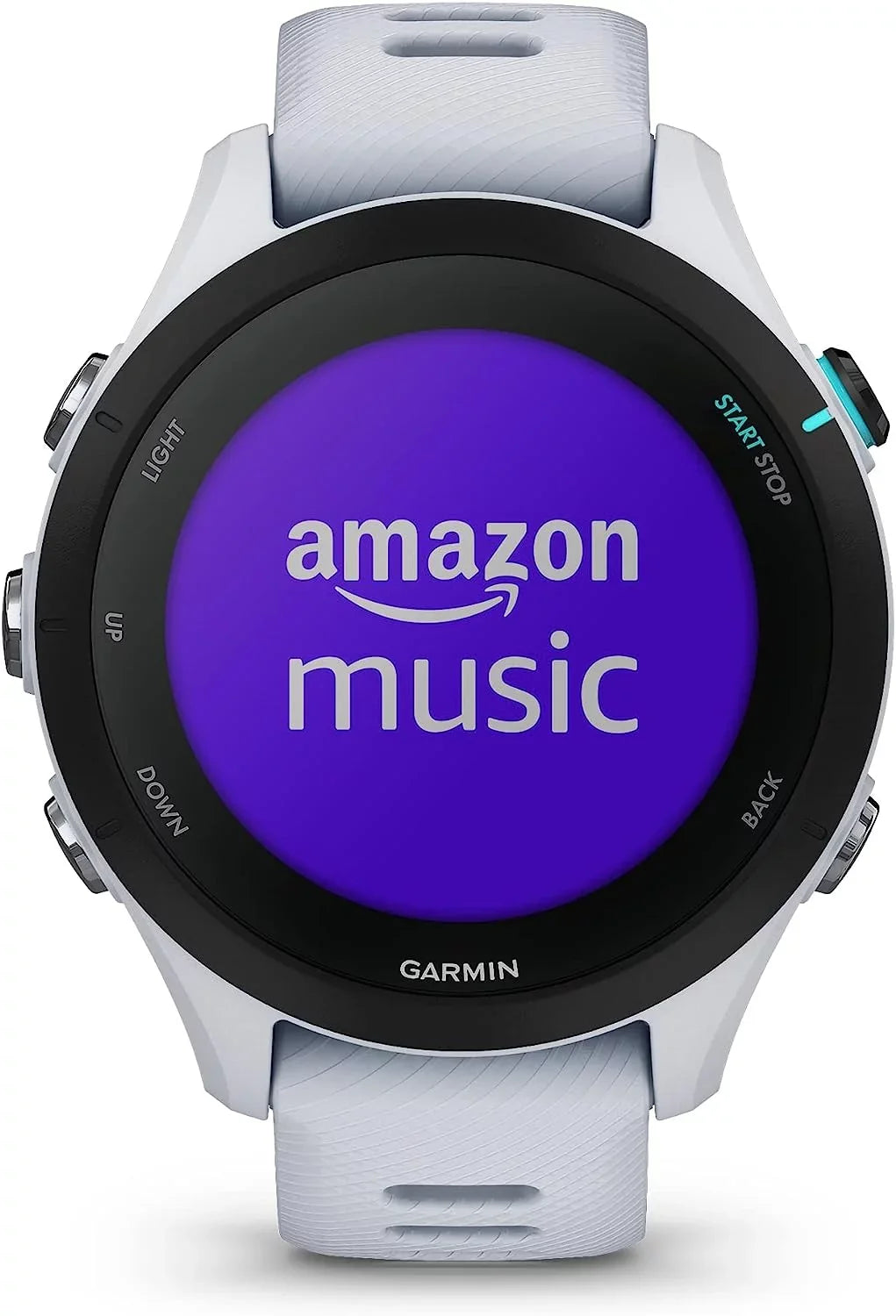 Garmin Forerunner 255S Music, Smaller  Running Smartwatch with Music, Advanced Insights, Long-Lasting Battery, Whitestone with Charging Base, Workout Towel, 6Ave Travel & Cleaning Kit