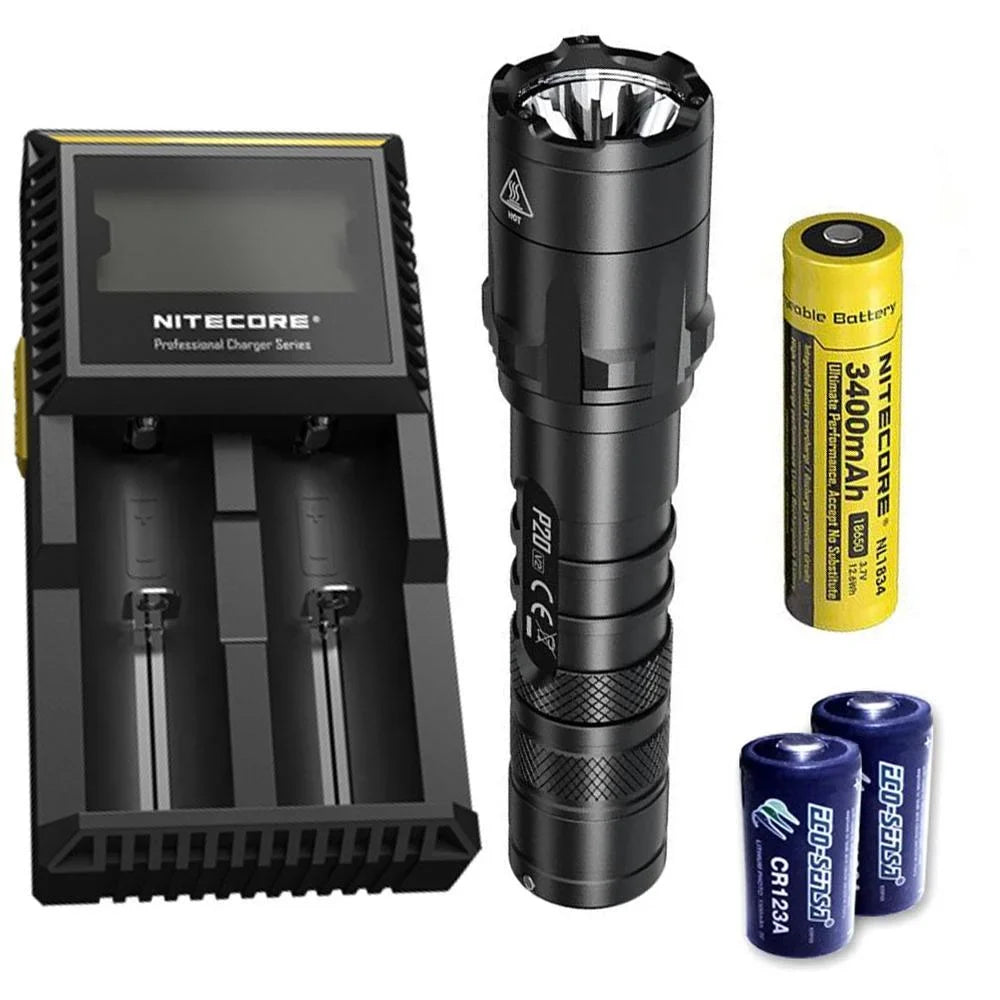 Combo: Nitecore   Tactical  Flashlight -  -  - 1100 Lumens w/ Battery,  Charger +2x Free Eco-Sensa  Batteries