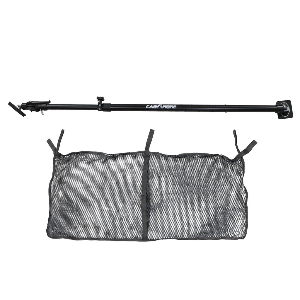 Ratcheting Cargo Bar ,Adjustable From 40"-70" / Storage Net Black For Truck,