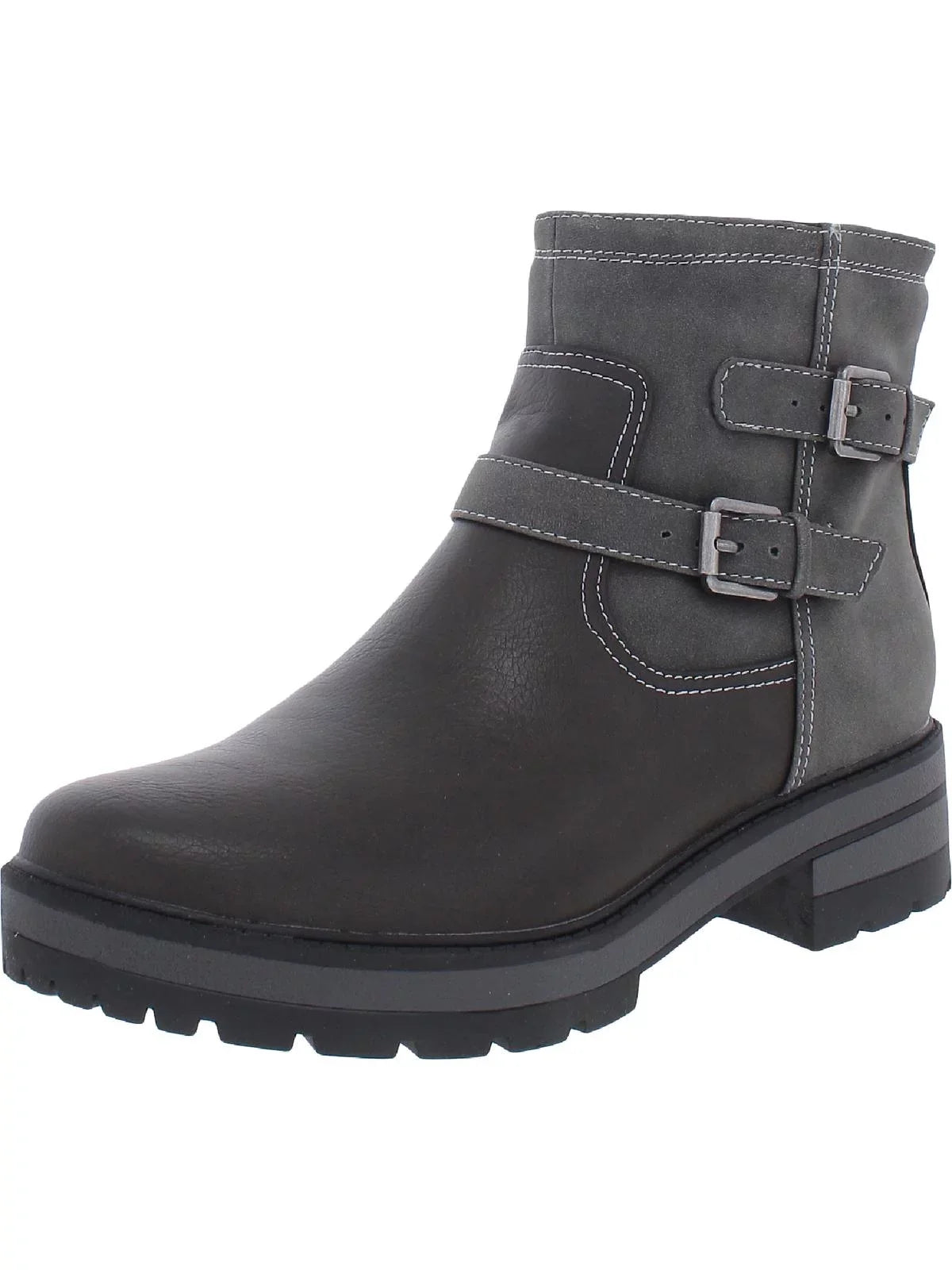 Naturalizer Womens North Faux Leather Buckle Ankle Boots