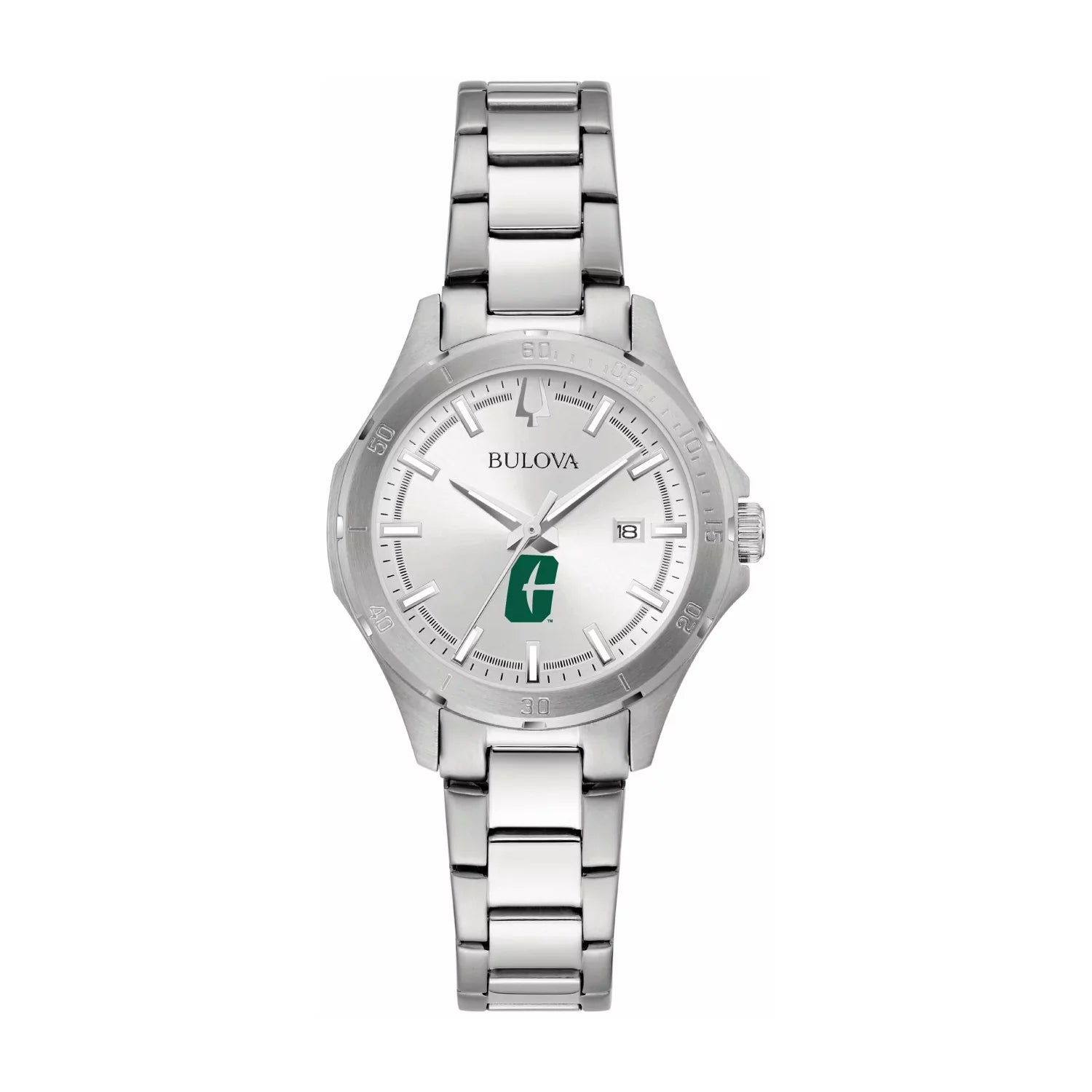 Women's Bulova Silver Charlotte 49ers Stainless Steel Classic Sport Watch