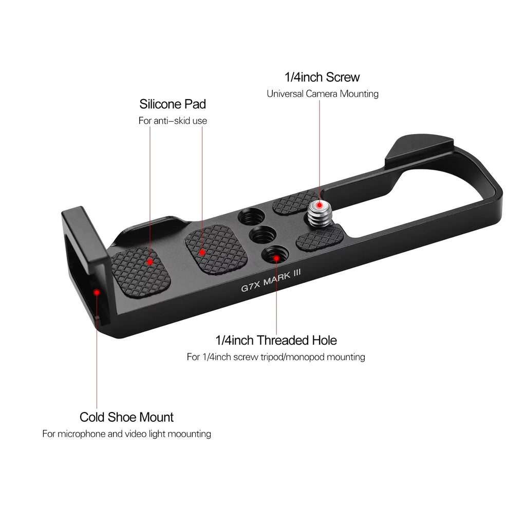 Suzicca Camera Quick Release  Mount Plate with Cold Shoe 1/4 3/8 Threaded Holes Wrenches Replacement for Canon  Mark  Camera Accessories