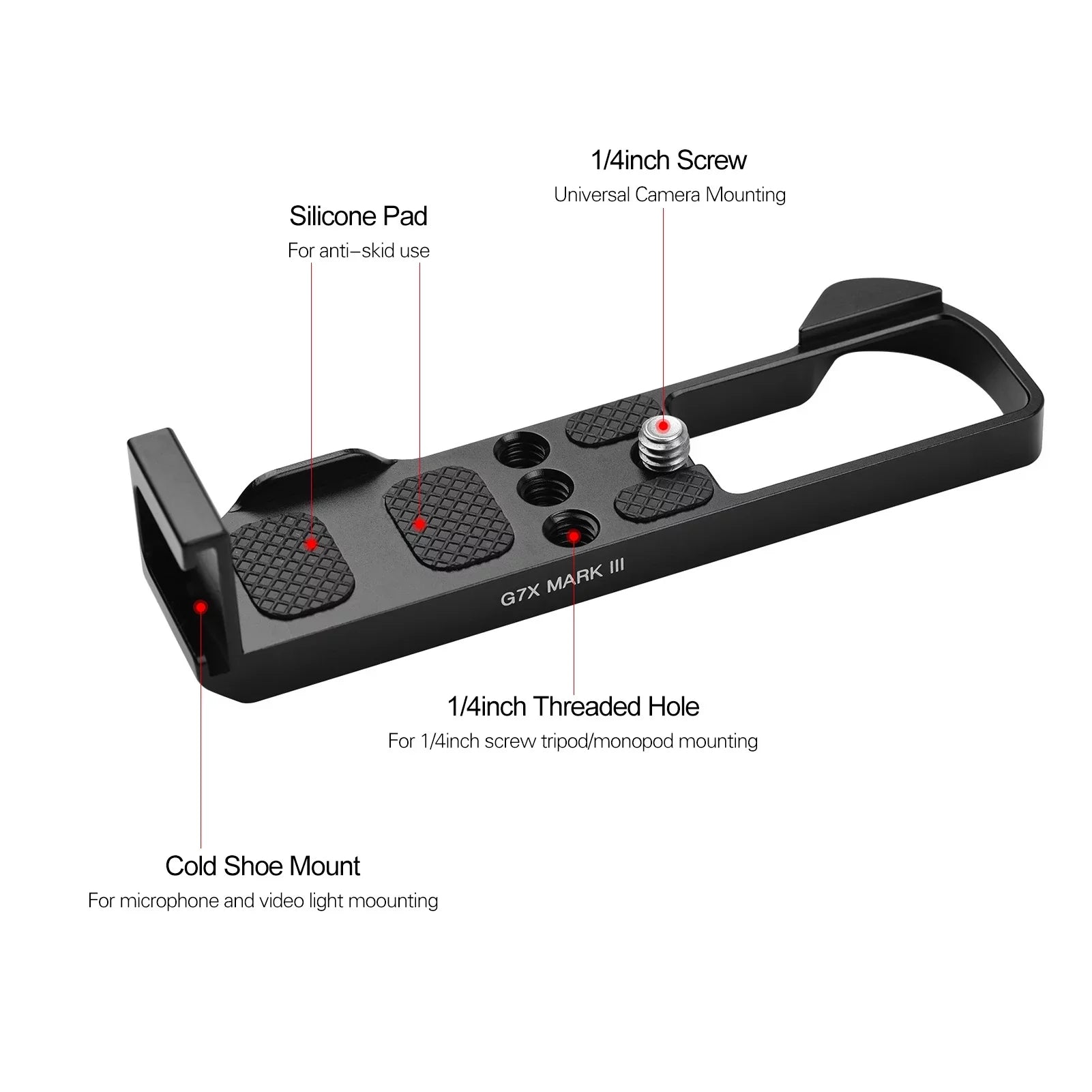 Suzicca Camera Quick Release  Mount Plate with Cold Shoe 1/4 3/8 Threaded Holes Wrenches Replacement for Canon  Mark  Camera Accessories