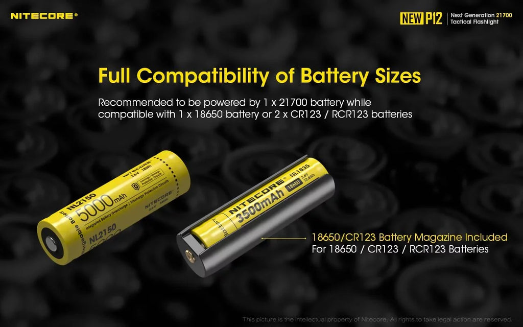 Combo: Nitecore New  Version Tactical  Flashlight -  -   - 1200 Lumens w/ Pressure Switch