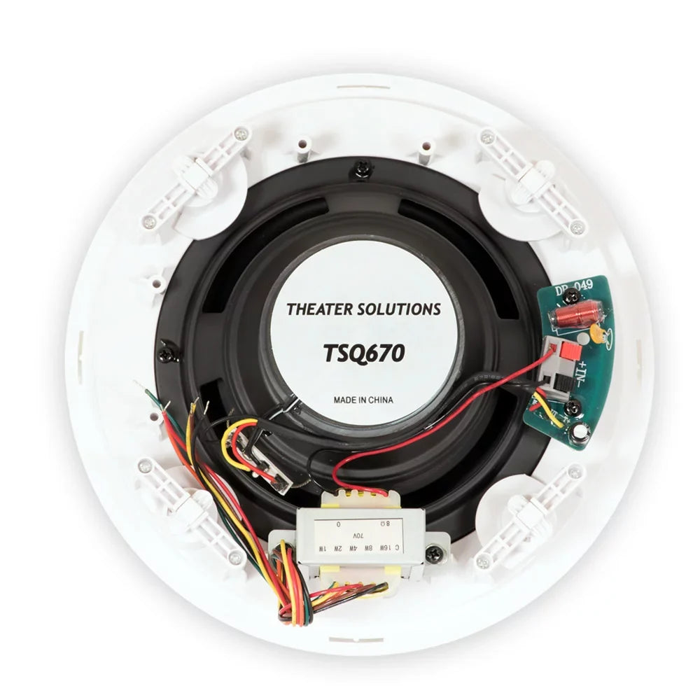 Theater Solutions  Flush Mount 70 Volt Speakers with 6.5" Woofers In Ceiling 12 Pair Pack