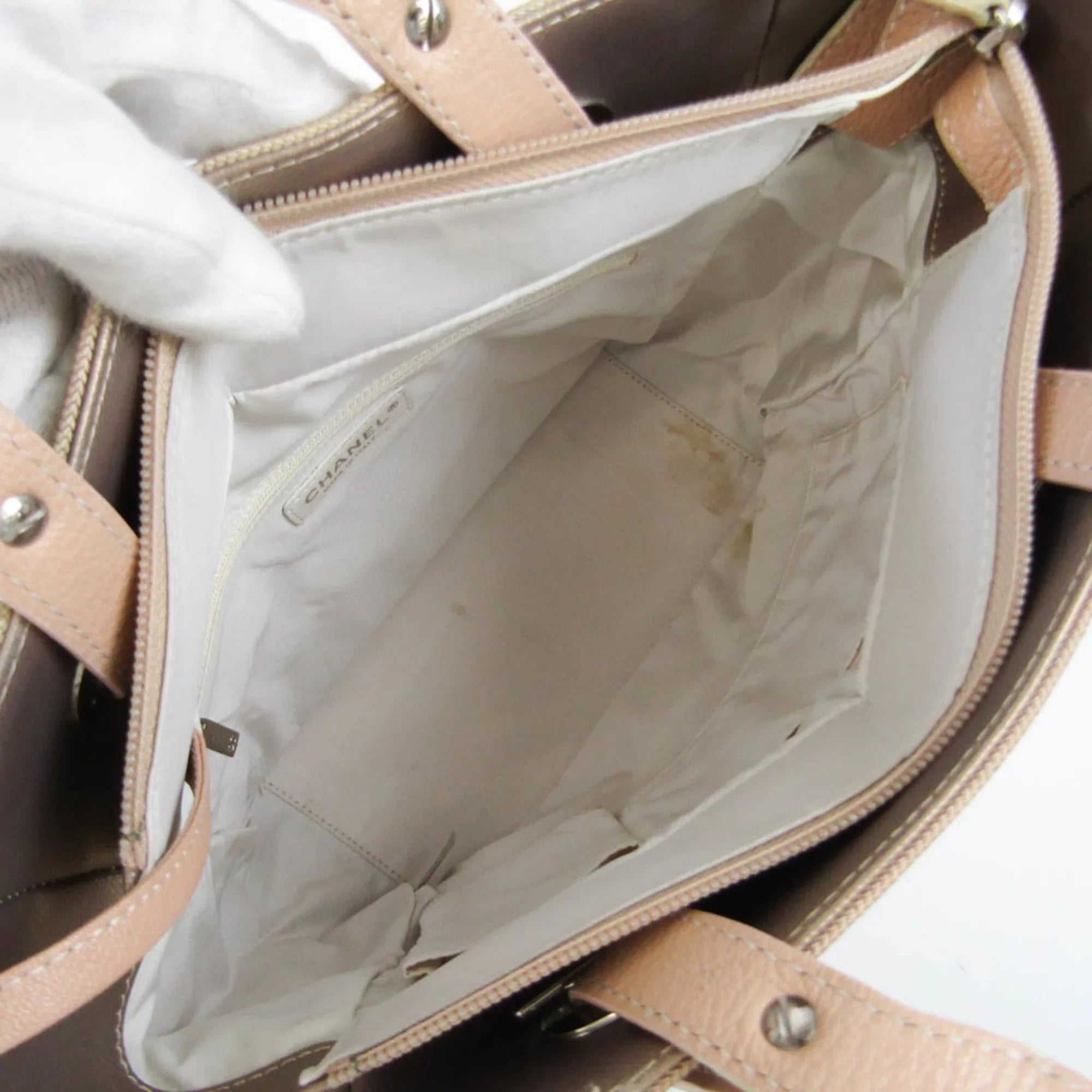 Pre-Owned Chanel Paris Biarritz   Women's Coated Canvas,Canvas Tote Bag Gold (Good)