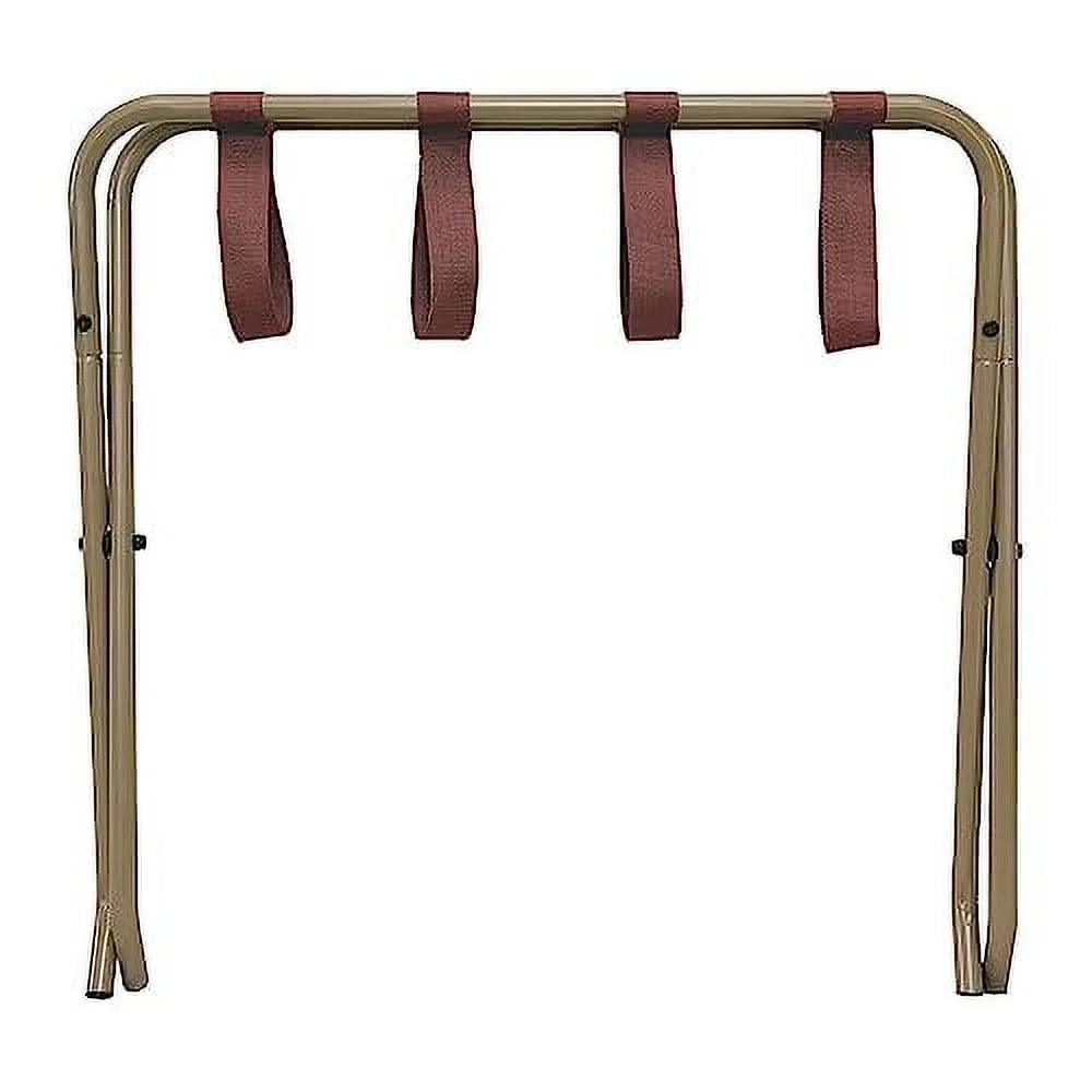 Kings Brand Furniture - Foldable Metal Luggage Rack Suitcase Stand for Guest Room, Hotel, Bedroom Gold Finish