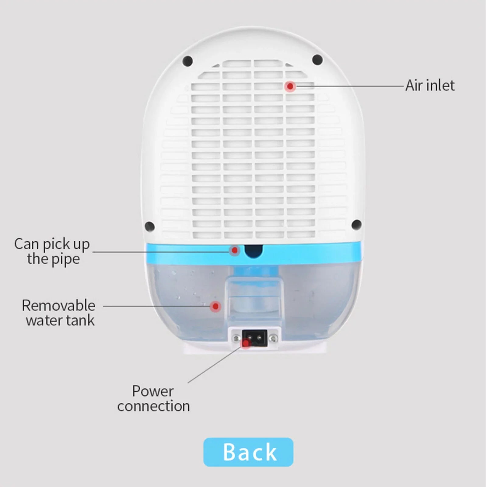 500ml Remote Control Bedroom Dehumidifier Mini Home Air Dryer Damp Moisture Free