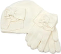 Kate Spade York Ladies Cream Winter Bow Hat And Gloves Gift Box Set