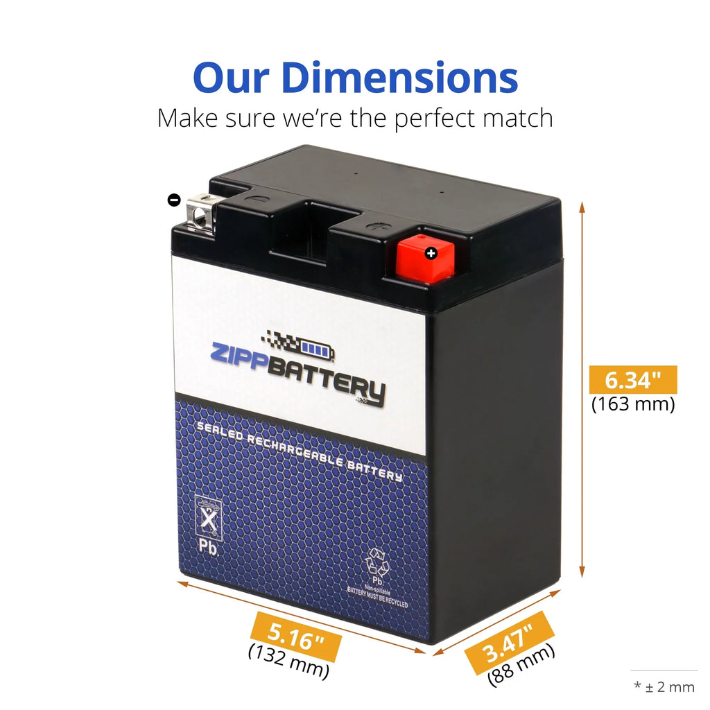 Zipp Battery - (14AHL- 12 Volt,12 Ah, 210 ) Motorcycle Battery for Suzuki 1100cc Gsx-r1100 1989