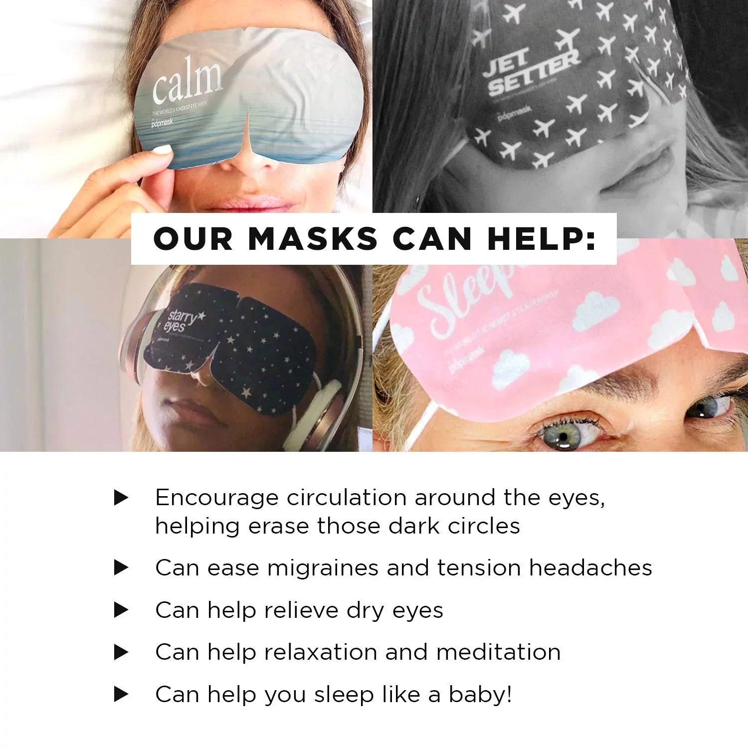 Popmask Starry Eyes Self Warming Eye Mask, 5 Count, 3 Pack, 15 Count Total