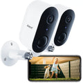 Arenti Wireless Outdoor Security Camera, (2Pack)  Wifi Rechargeable Battery Powered Night Vision 2-Way Audio  Motion Detection Surveillance Camera (Supports Only 2.4Ghz Wi-Fi)