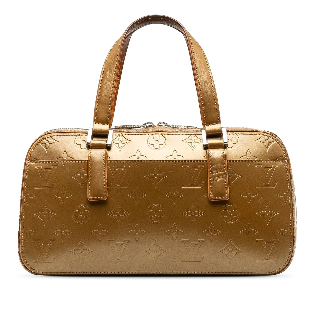 Pre-Owned Authenticated Louis Vuitton Monogram Mat Shelton Calf Leather Brown Handbag Top HandleBag Unisex (Good)
