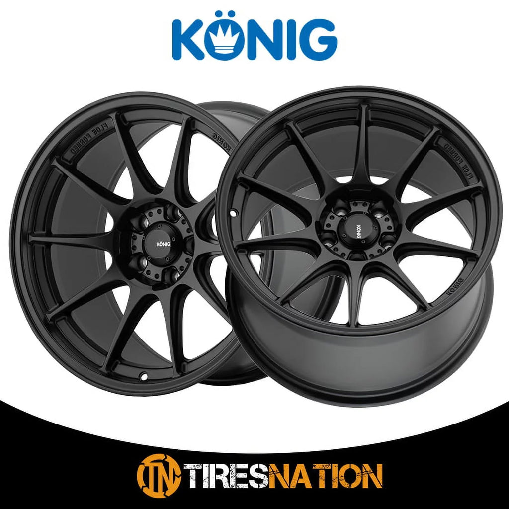 Konig 57B Dekagram 17x9 5x100 +40et Semi-Matte Black Wheel