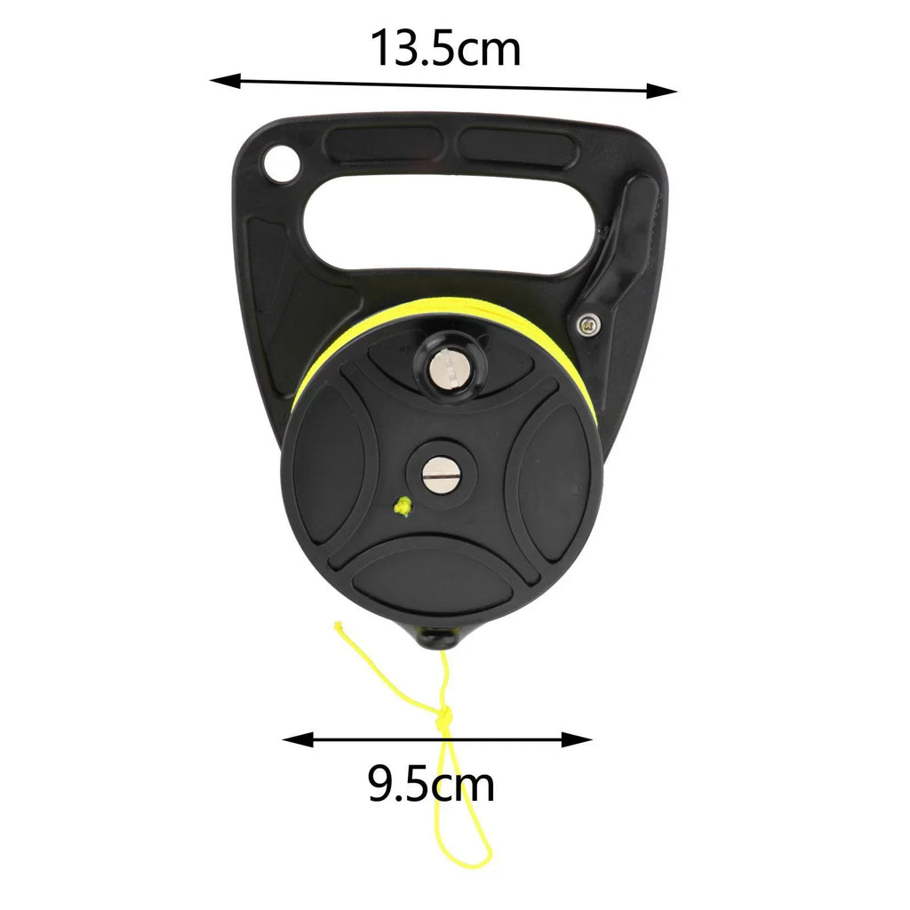 Heavy Duty Scuba Reel Handle Kayak Anchor Safety Gear for Spear Fishing Underwater Wreck Exploration Recreational Diving Black 83 meters
