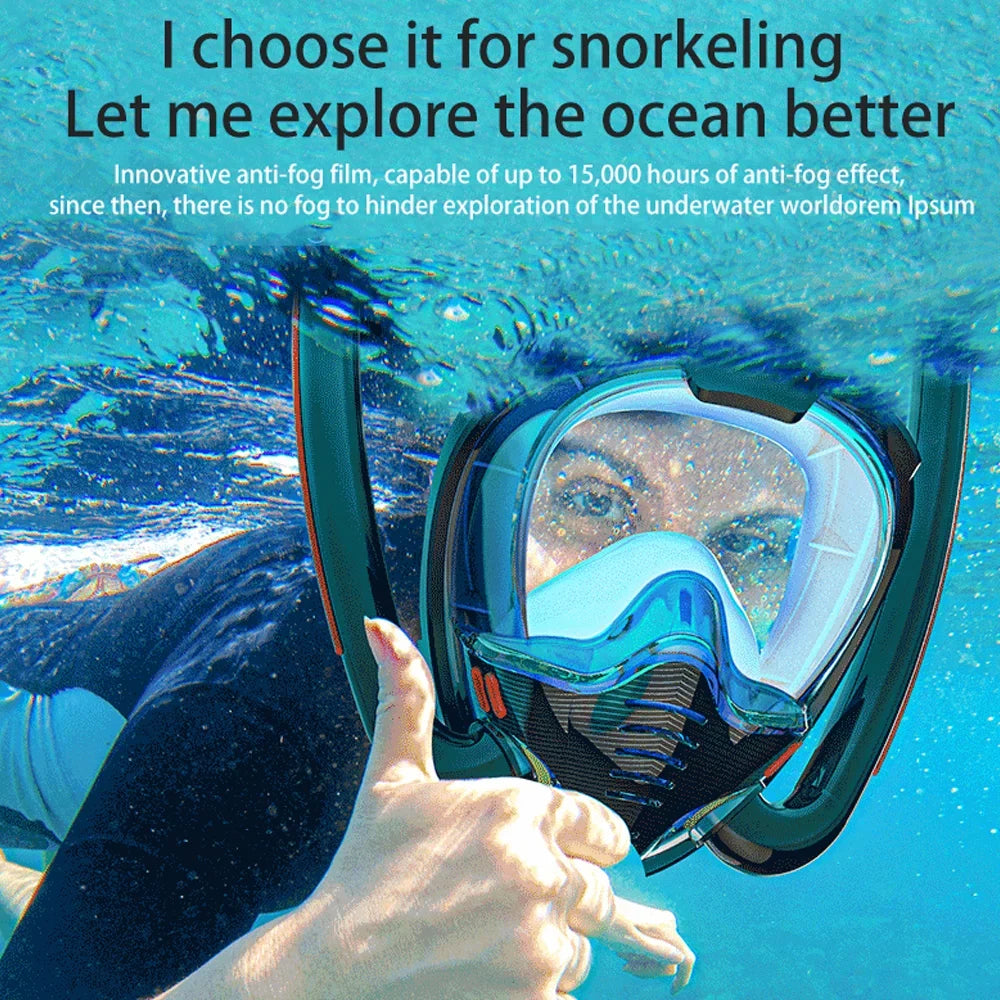Snorkeling Diving Goggles Double Tube Silicone Full Drying Diving Mask for Snorkeling