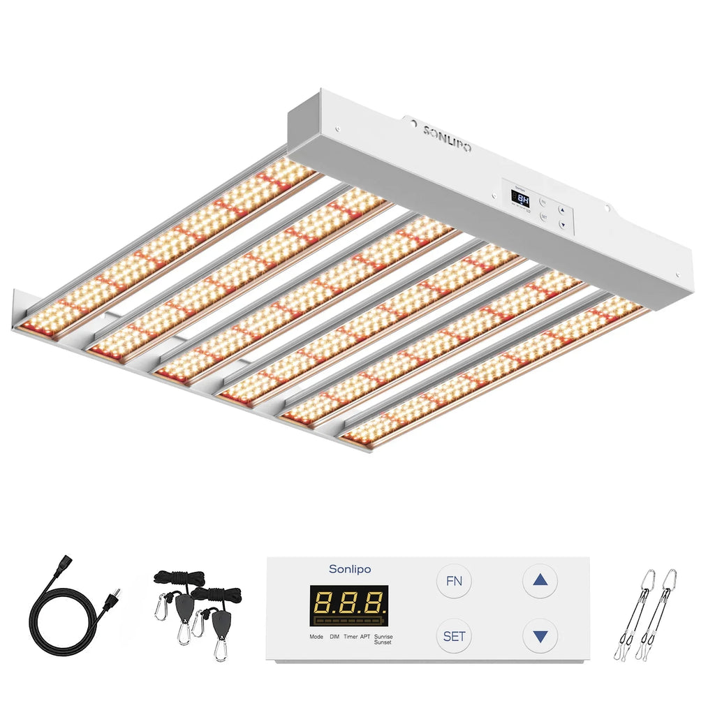 Grow Light 200W with Full Spectrum Veg & Bloom Dimmer Timer - 3x3ft Coverage Sunlike Grow Lamps for Indoor Plants - Seeding, Flowering, and Plant Growth  Plant Light Fixture