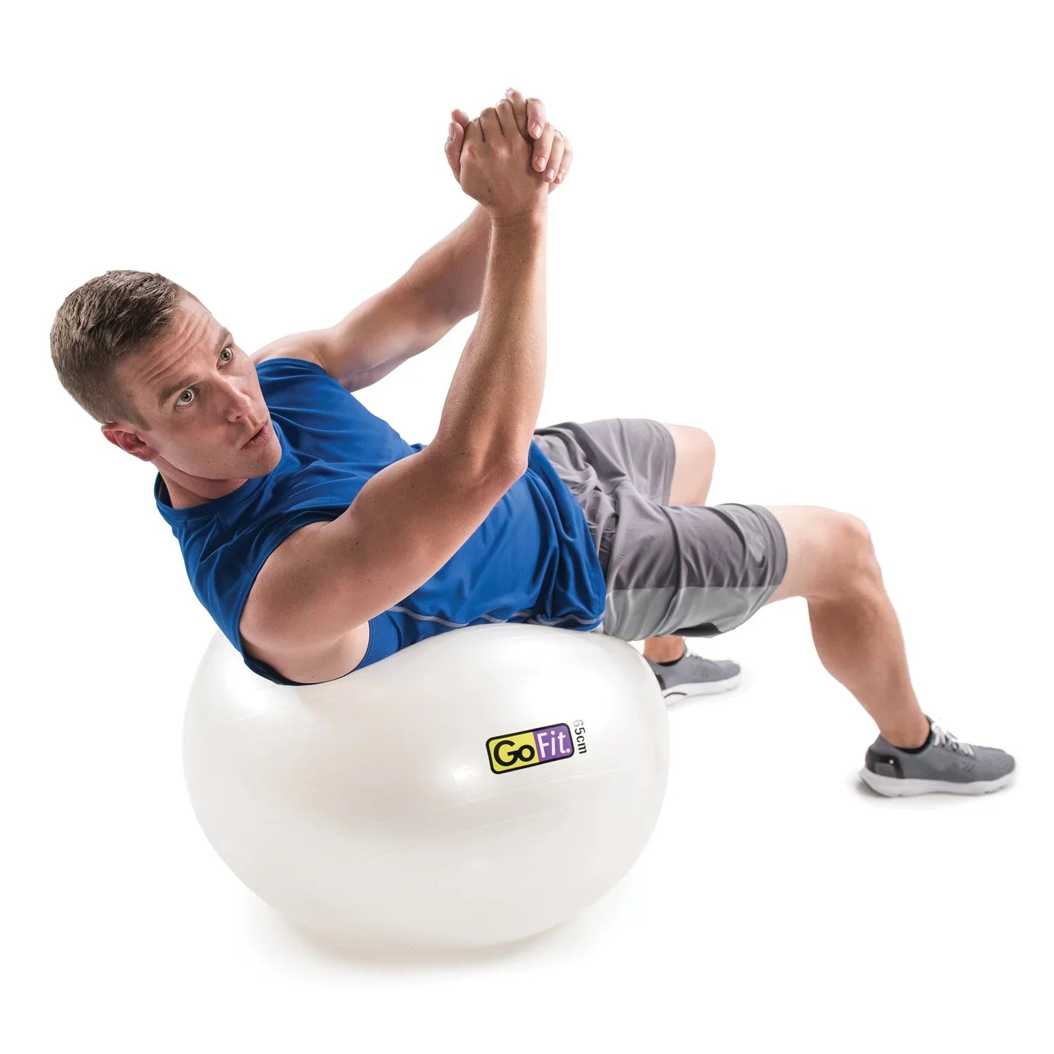GoFit -65 Ball Exercise Ball with Pump (65 cm; White) and Omron -514C Full-Body Composition Monitor Black Bathroom Scale