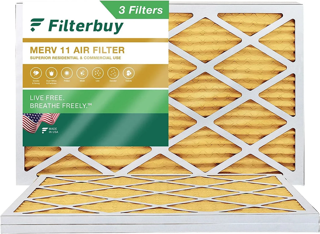 Filterbuy 20x36x1  11 Pleated   Furnace Air Filters (3-Pack)