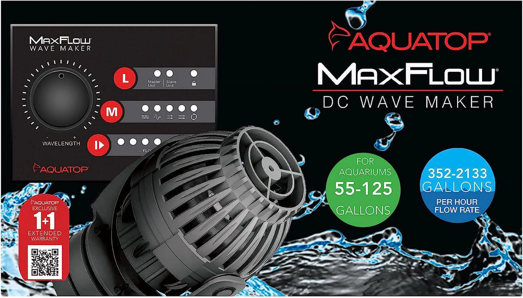 Maxflow  Wavemaker Pump With Controller, 2,113  – Fits 55-125 Gallon Tanks, Safe For Salt & water Aquariums, Wirelessly Connect 2 Or More Units, Aquarium Pump, -2000