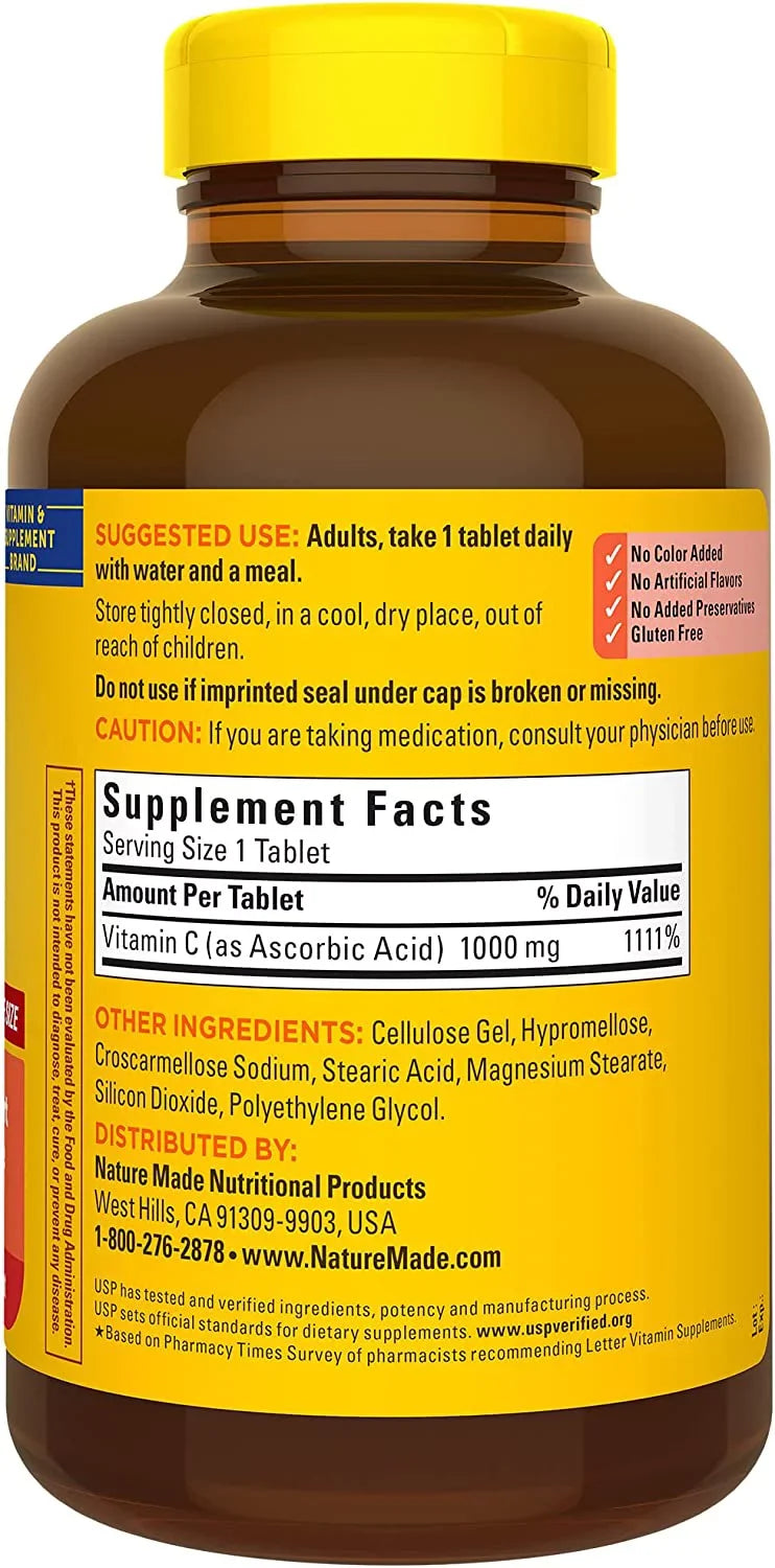 Nature Made Vitamin  1000 mg, Dietary Supplement for Immune Support, 300 Tablets, 300 Day Supply