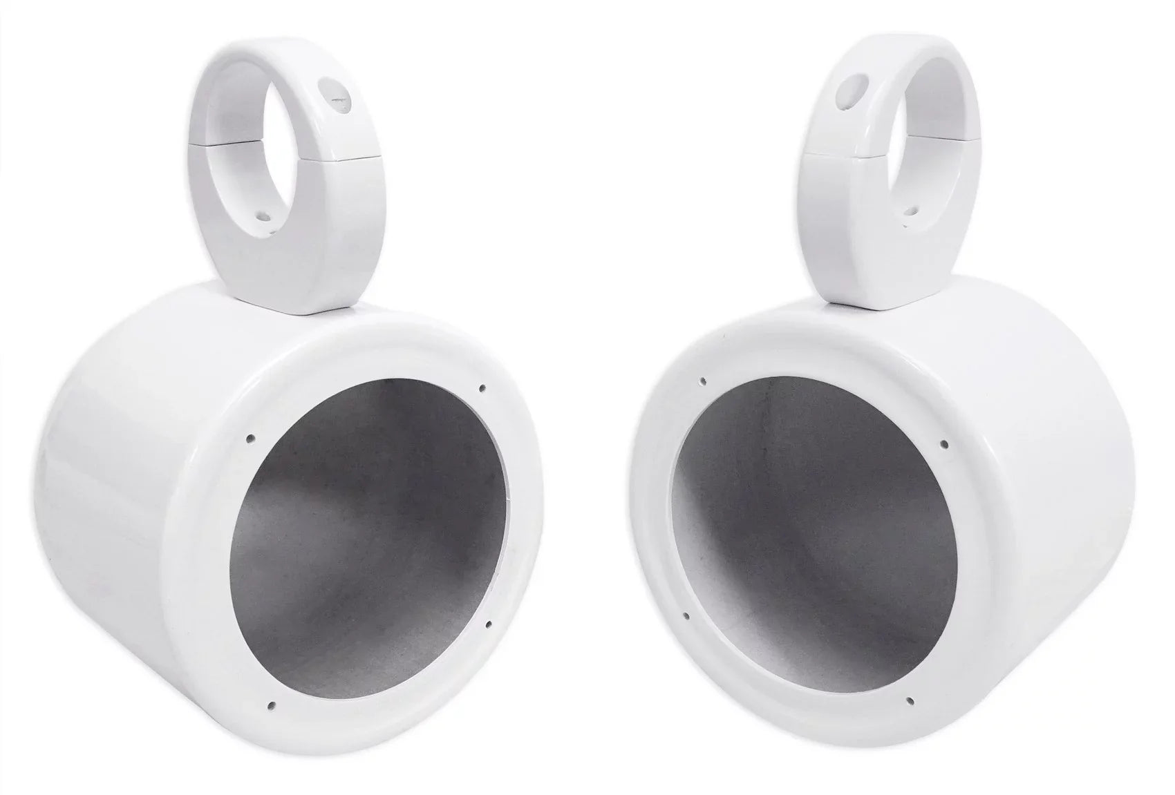 2) Rockville  5.25" 360° Swivel White Aluminum Surface Mount Speaker Pods