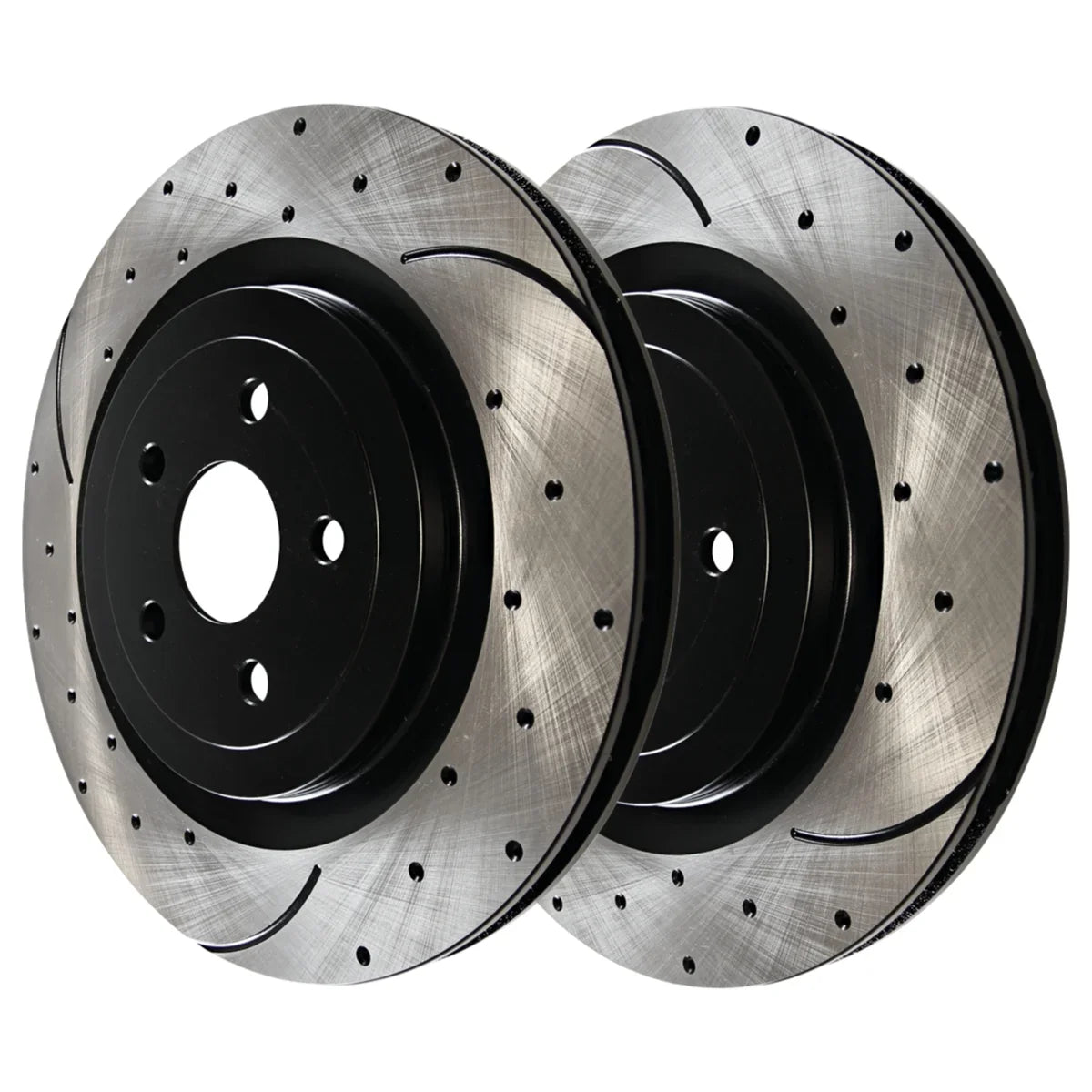 AutoShack Front and Rear Drilled Slotted Brake Rotors Black Set of 4 Replacement for 2012 2013 2014 Chrysler 200 2008-2009 Dodge Caliber 2012-2014 Avenger 2.4L 3.6L