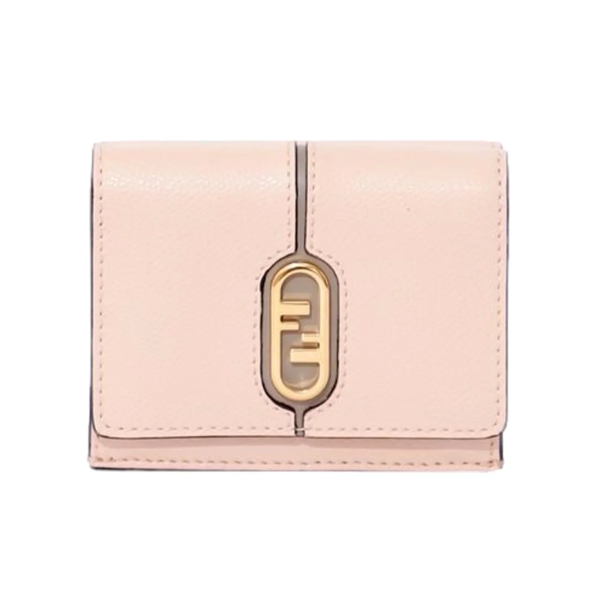 Fendi 'Lock Wallet Micro Trifold Rose Pink Tortora Gray Calf Leather