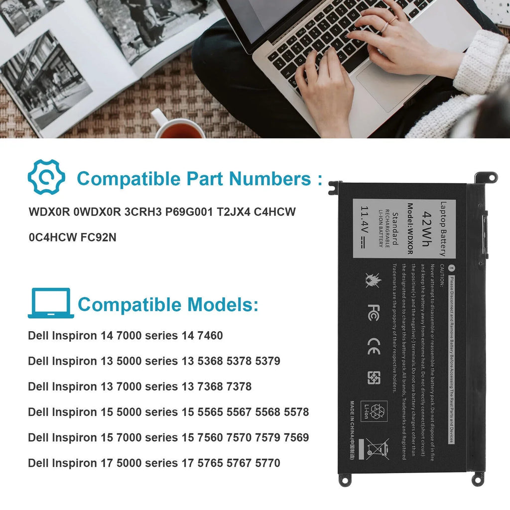Battery For Dell   0WDX0R, 0FC92N
