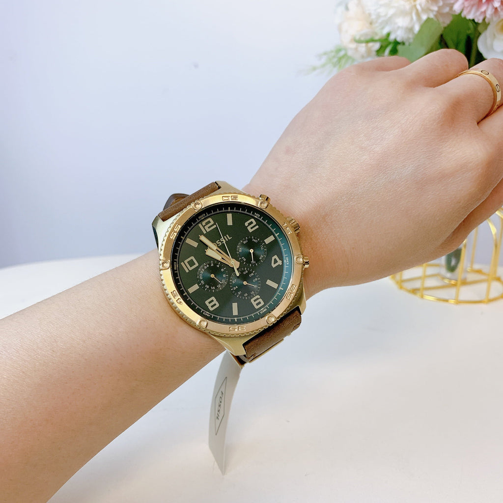 Fossil  Brox Multifunction Medium Brown Leather Watch