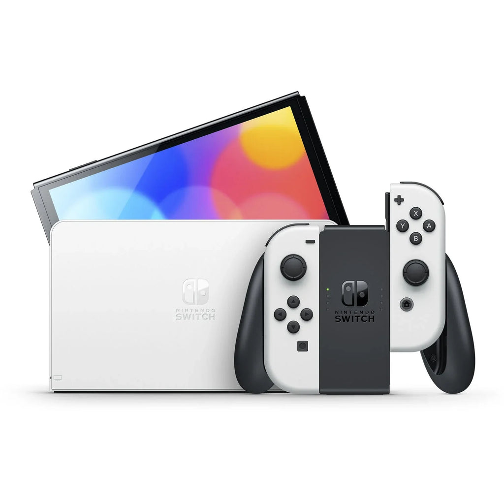 Nintendo Switch  Console White with Super Mario Maker 2 and Screen Cleaning Cloth