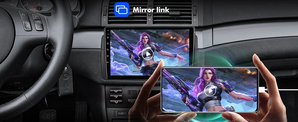 6+128G 9-inch Android 12 Double Din Car Stereo for  //318/320/325/Rover 75/  Touchscreen Screen  Car Radio with Carplay Android Auto  Support Backup Camera