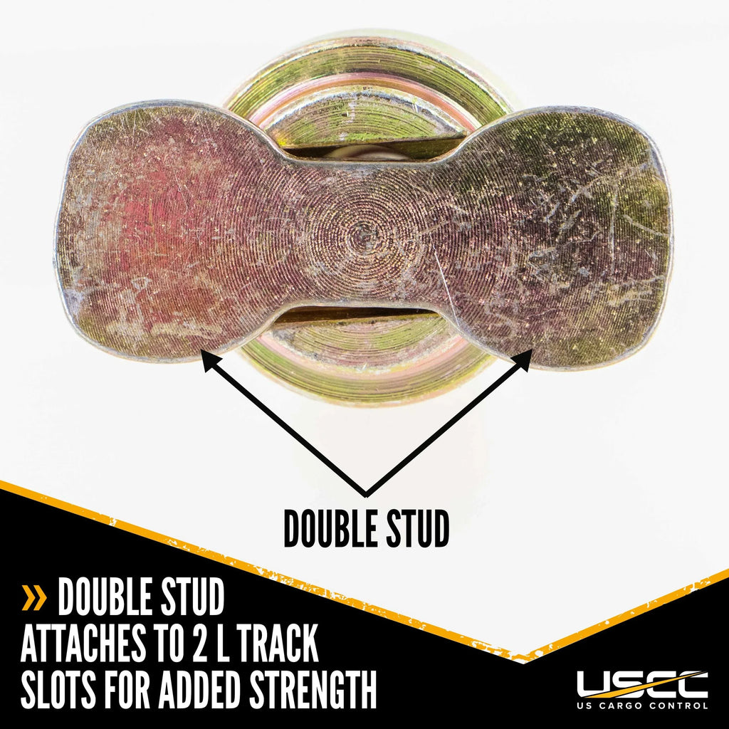 Cargo Control  Track Double Lug Threaded Stud Fitting, Use With  Track Rails In Your Truck Or Trailer To Create Heavy-Duty Bolt Down Anchor Points, Working Load Limit Of 1,833 Pounds, 10 Pack