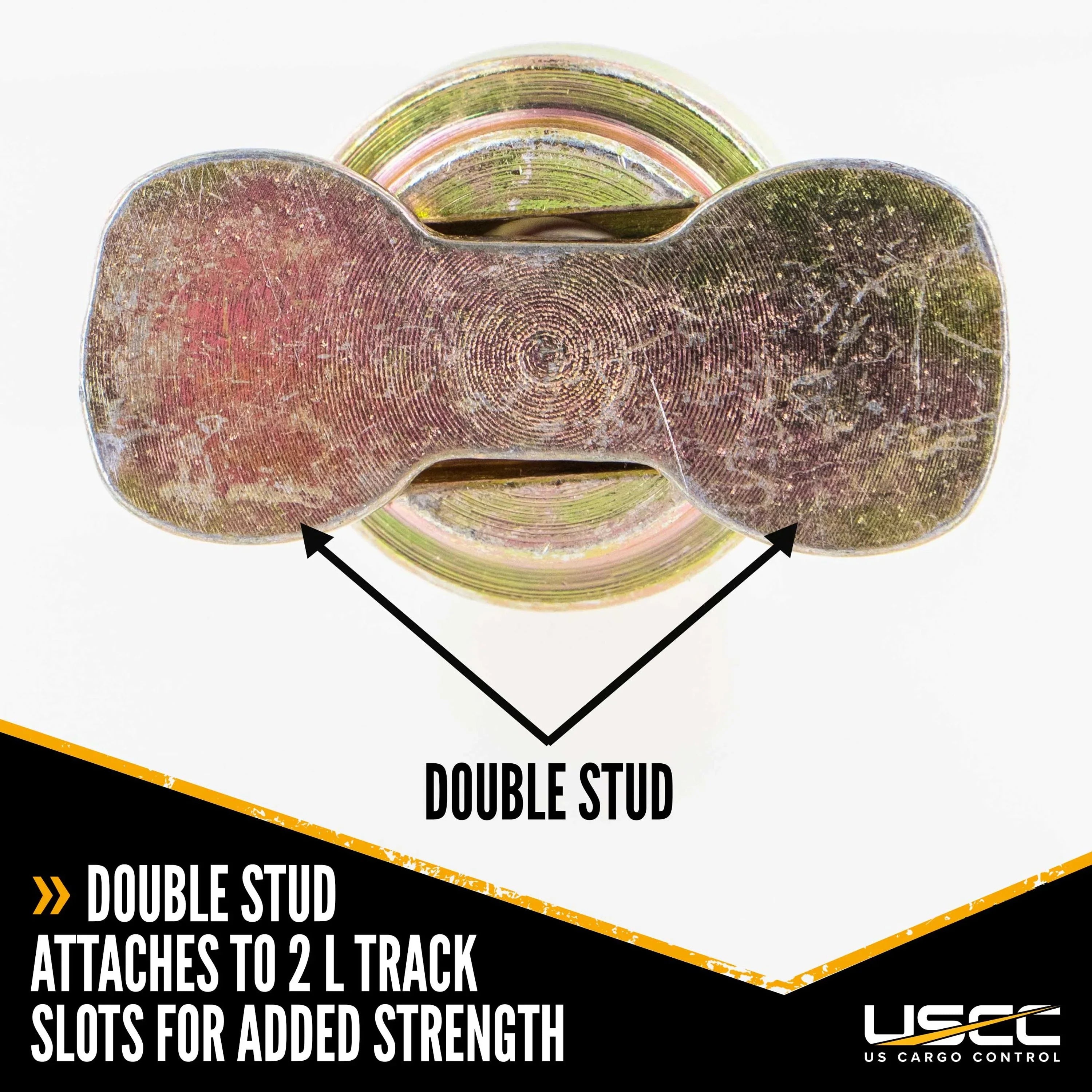 Cargo Control  Track Double Lug Threaded Stud Fitting, Use With  Track Rails In Your Truck Or Trailer To Create Heavy-Duty Bolt Down Anchor Points, Working Load Limit Of 1,833 Pounds, 10 Pack
