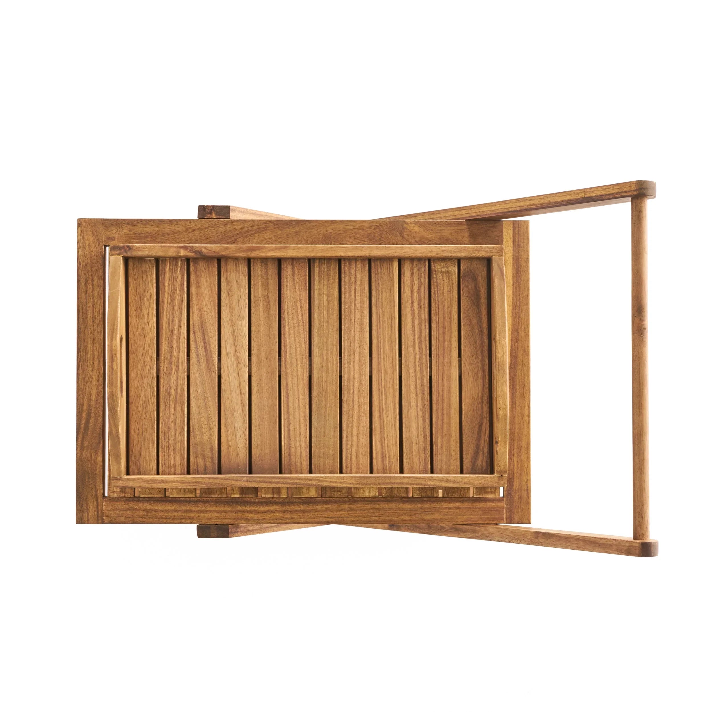 Huppert Acacia Wood Indoor Bar Cart, Natural Stained