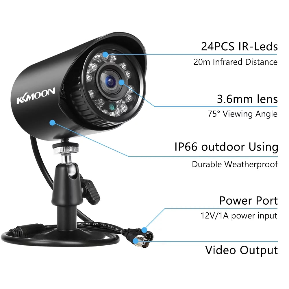 2.0MP 1080P  Security Analog Camera with 4pcs 1080P, Infrared Night Vision, Motion Detection, Outdoor Waterproof  Surveillance Camera  System