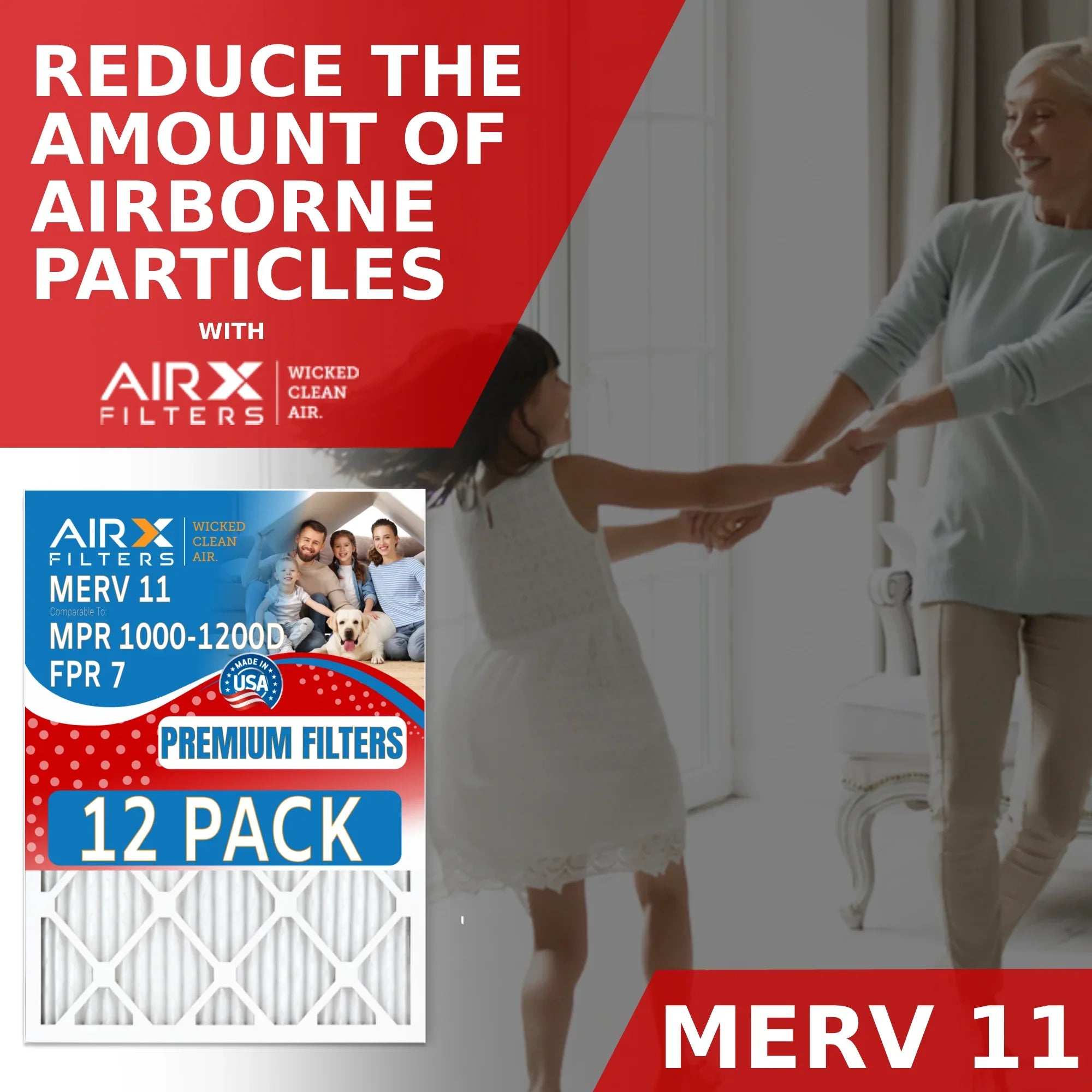 14x20x1 Air Filter  11 Rating, 12 Pack of Furnace Filters Comparable to  1000,  1200 &  7 - Made in  by     .