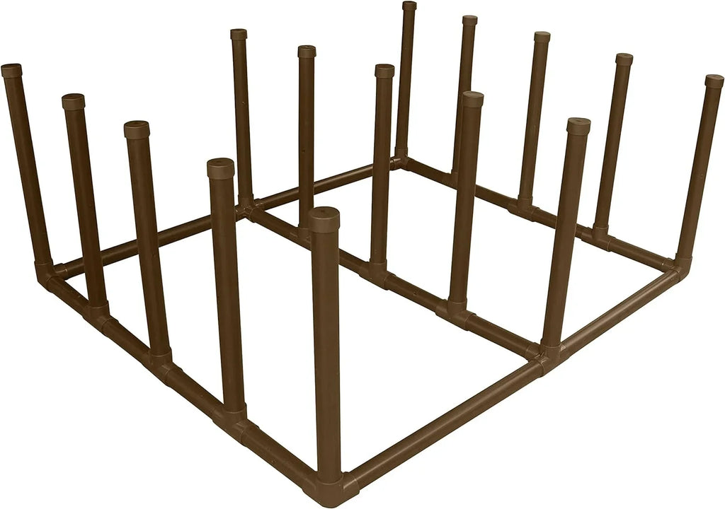 Float and Raft Rack 12 Bar - Poolside Storage Organizer for Floats, Paddles, Noodles, Surfboards, Towels, (61"  x 44"  x 26.5" ), Brown Style 664413 (Brown)