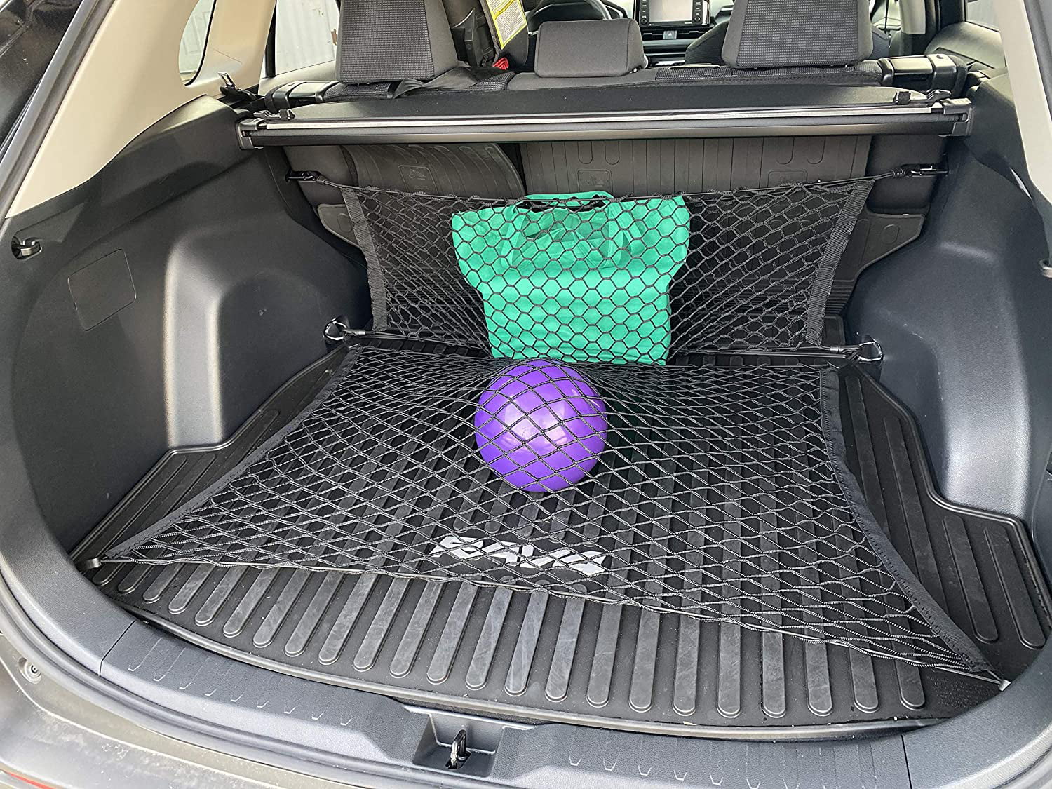 Floor Style + Envelope Style Trunk Cargo Net for Toyota  Rav4 Hybrid Prime 2019 2020 2021 2022
