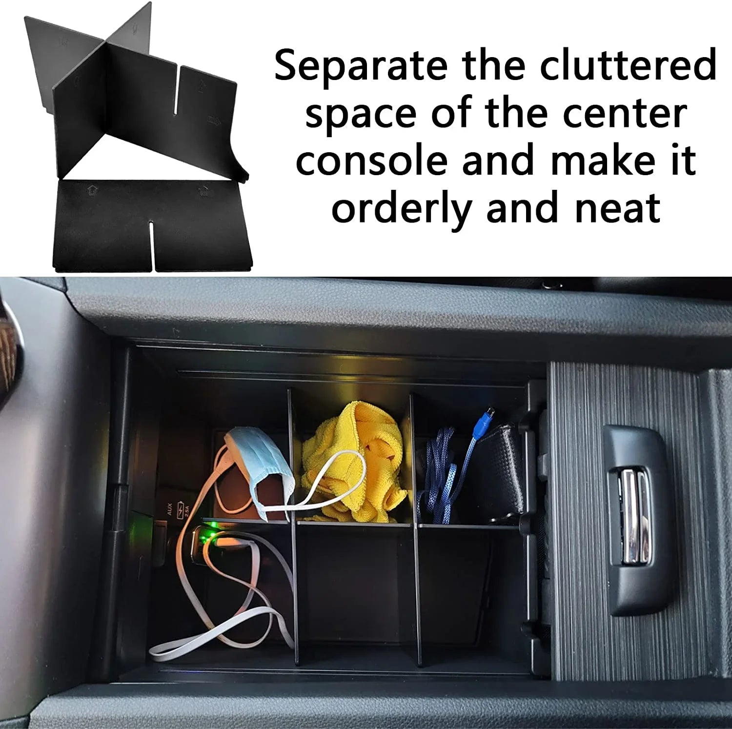 Center Console Organizer Insert Compatible with Honda Pilot 2016-2019 2020 2021 2022/ Ridgeline 2017-2023/ Passport 2019-2023 - Console Accessories