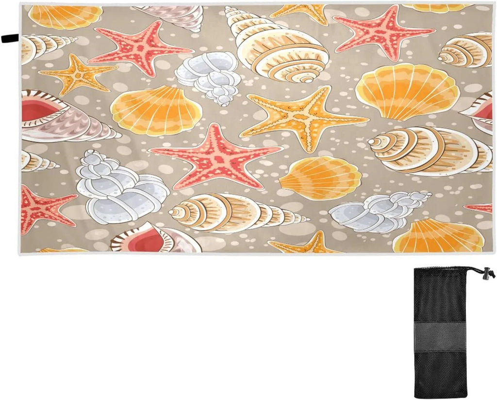 Bestwell Seashells Beach Towel - Lightweight Compact Oversized Travel Towels - Super Absorbent Quick Dry Towel for Swimming Camping Holiday#2
