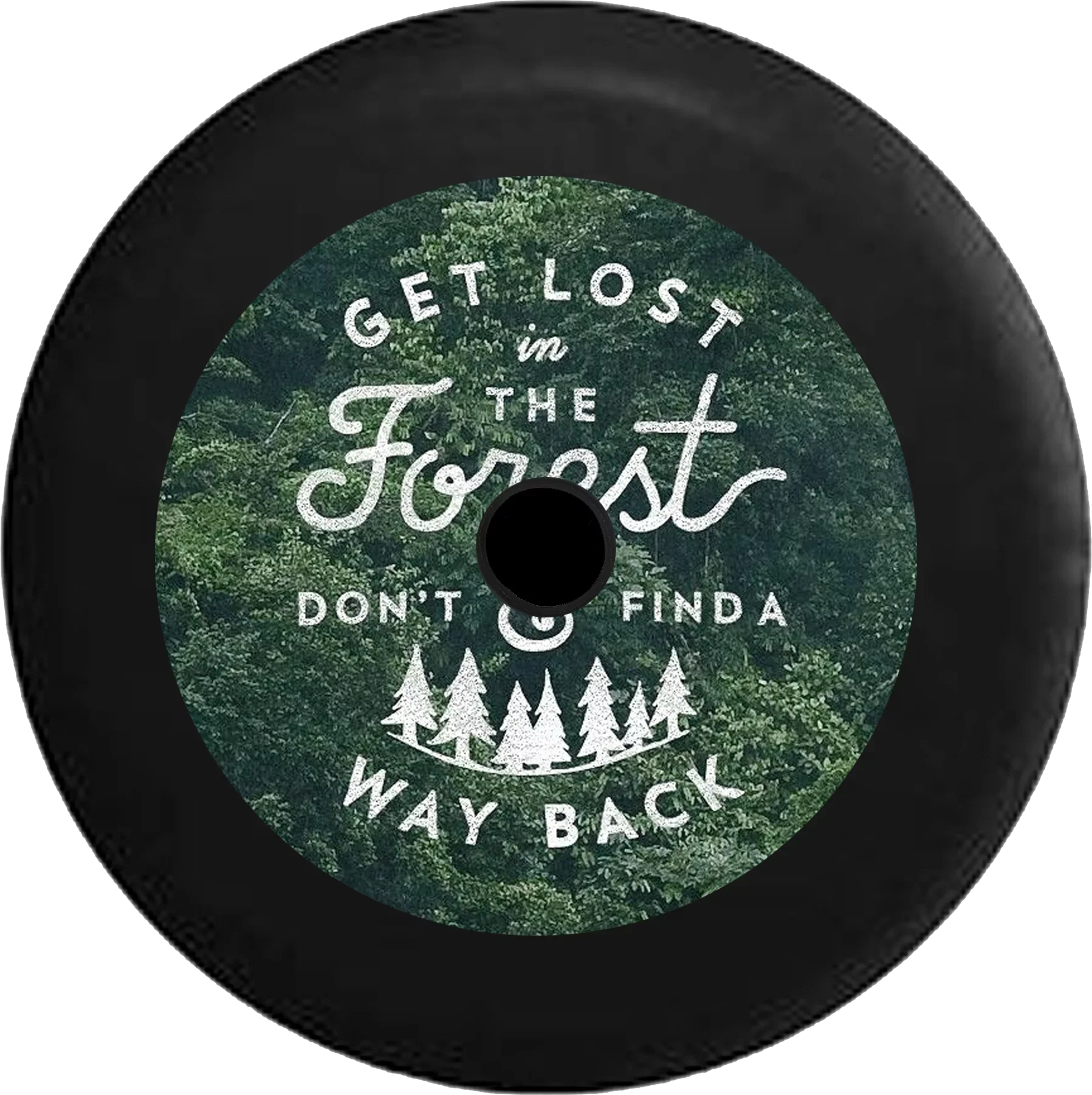 2018 2019 Wrangler  Backup Camera Get Lost in the Forest Spare Tire Cover for Jeep  32 Inch