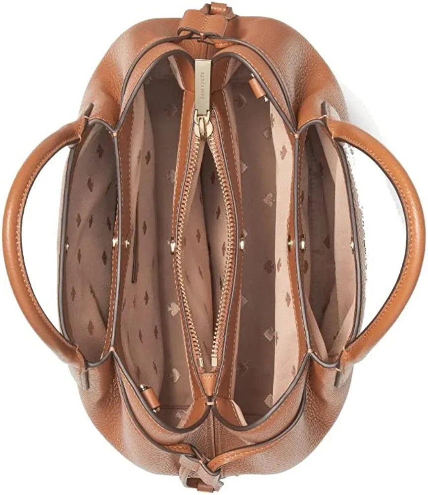 Kate Spade Dumpling Small Gingerbread Leather Satchel Crossbody Purse