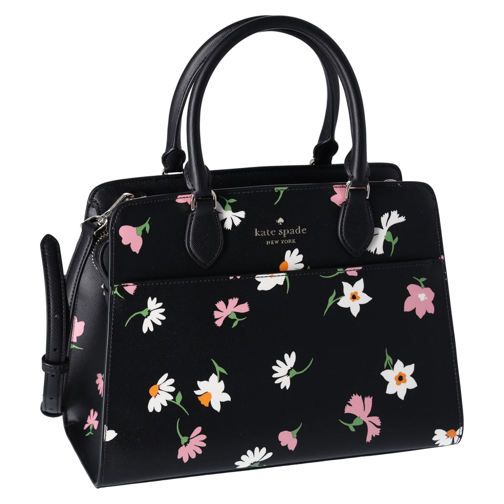 Kate Spade New York Madison Floral Waltz Medium Satchel Black Multi