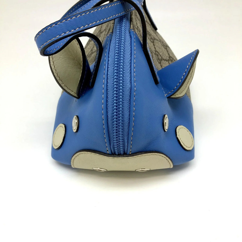 Pre-Owned  Gucci Handbag 271093  Pattern Pig Leather Beige Blue Ladies   (Good)