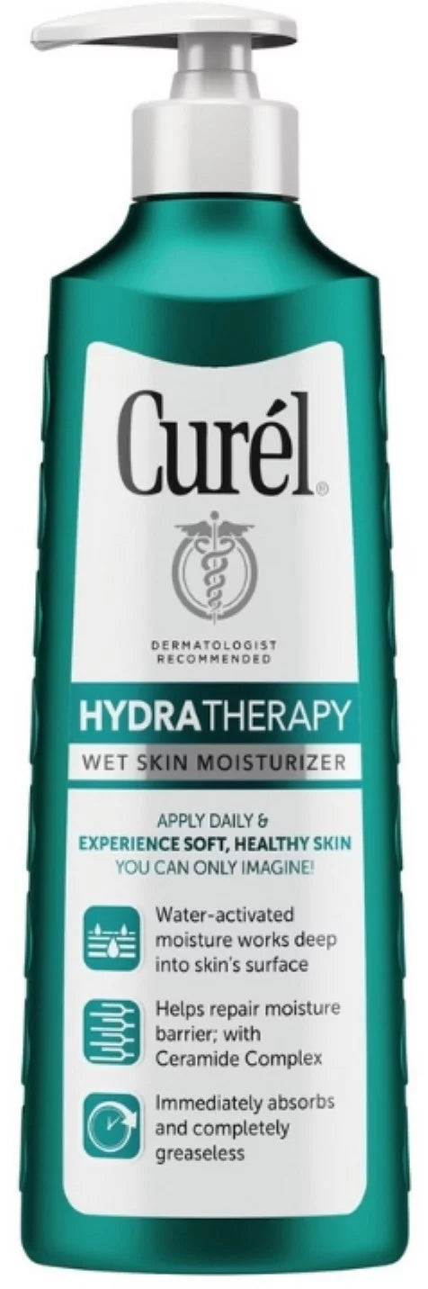 Curel Skincare Hydra Therapy Itch Defense Wet Skin Moisturizer, 12 oz (Pack of 4)