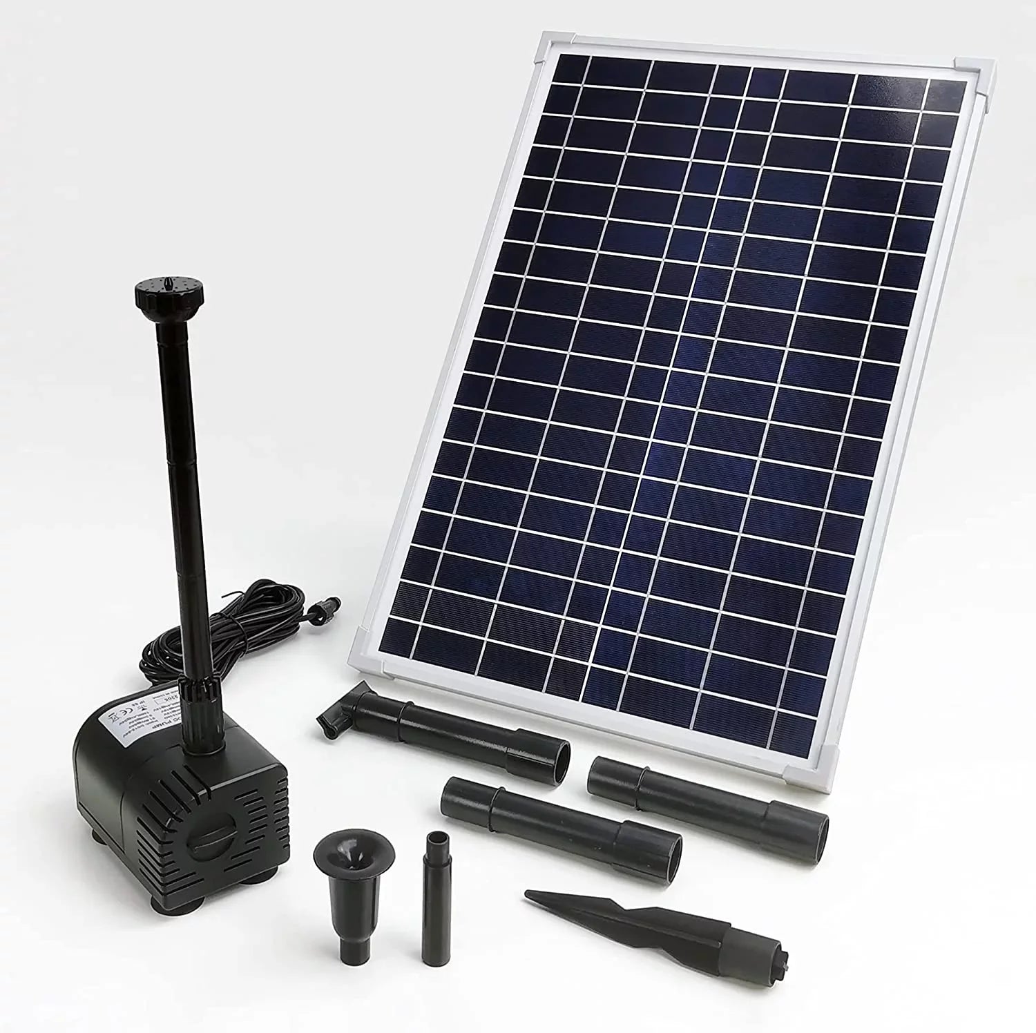25W Solar Water Pump :  Dry-Run Protection Water Pump 370GpH with 18V 25W Solar Panel for Fountain, Fish Pond, and Aquarium (No Backup Battery)