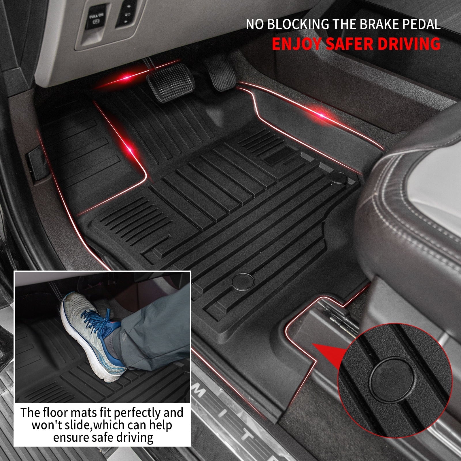 Fit 2015-2024 Ford  Lightning SuperCrew Cab Truck Bed Mat 6.5Ft Long Bed Liner -150 (Fit / Fold Flat Storage)