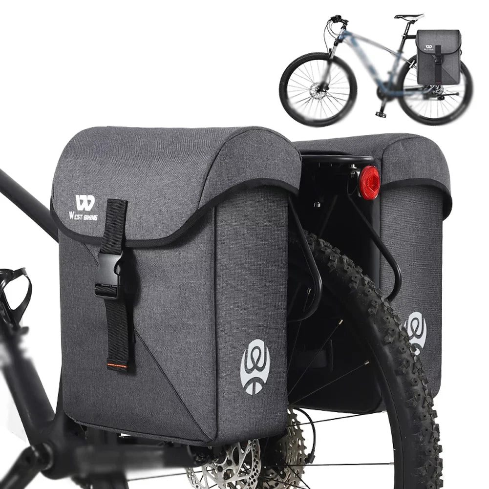 Lixada Bike Rear Seats Bag 35L Double Luggage Carriers Large Capacity Riding Accessory Utility Trunk