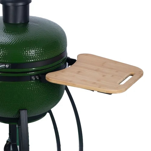 24" Ceramic Pellet Grill with 19.6" diameter Gridiron Double Ceramic Liner 4-in-1 Smoked Roasted  Pan-roasted for Outdoors Patio,Green